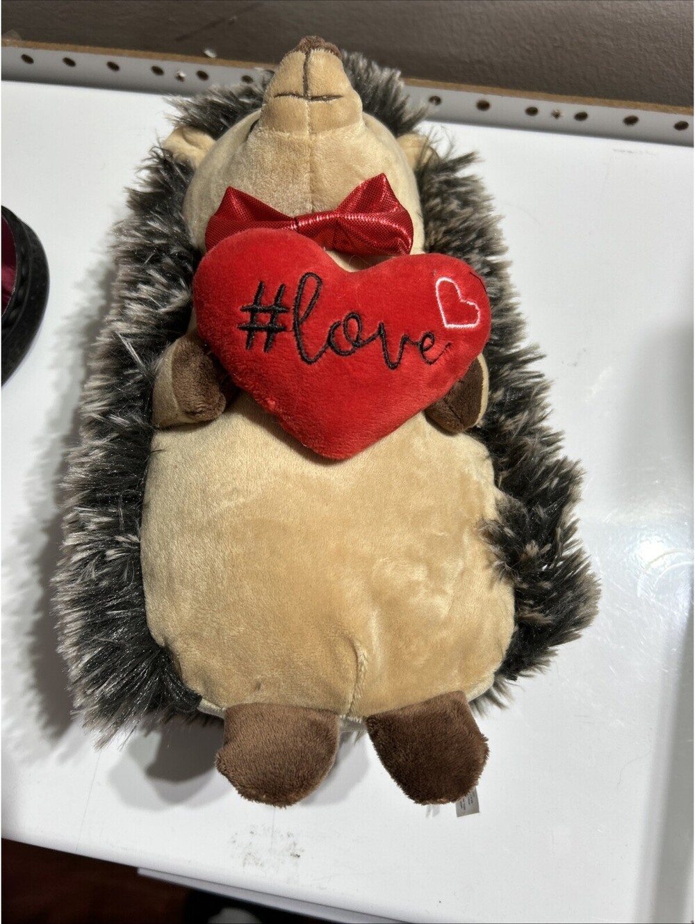 The Petting Zoo Hedgehog 10 inch Brown Stuffed Animal Plush Toy Heart Love